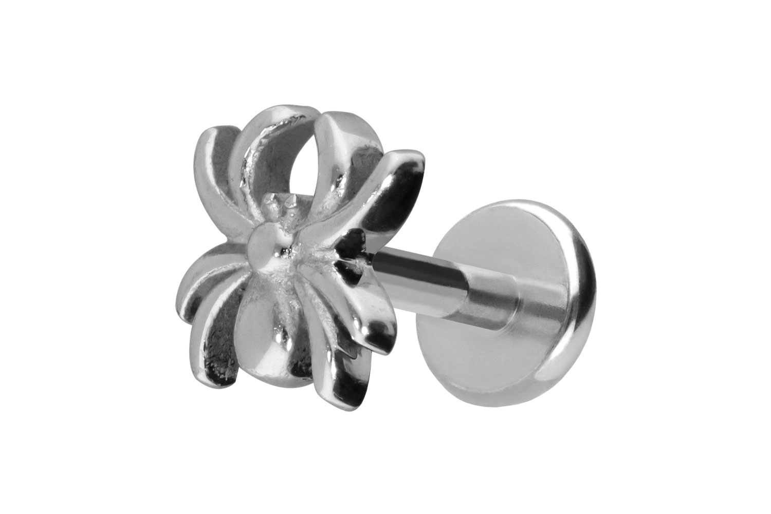 Titan Labret Piercing mit Push Fit SPINNE